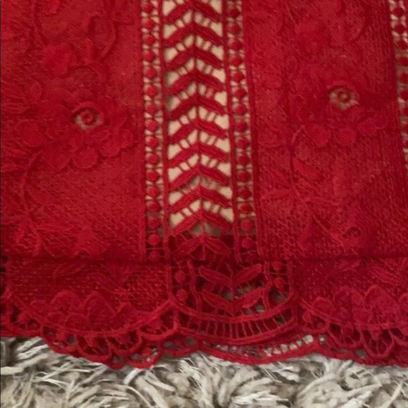 NWT Anthropologie Georgia Red Lace Dress Size 12 - Picture 9 of 13
